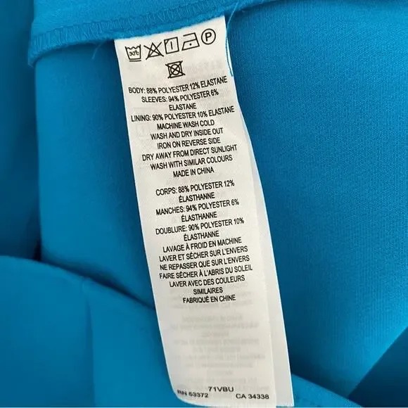 French Connection NWTs Garnet Velvet Lace Sleeve Turquoise Blue Mini Dress 4 - Picture 9 of 12